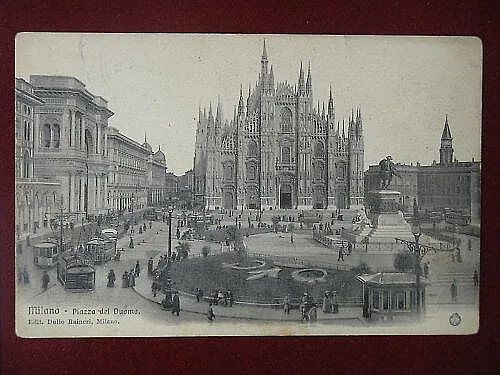 MILANO Piazza de Duomo viaggiata tram anni 10 #7345