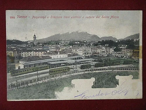 VARESE Panorama e Stazione Treni viaggiata “900 #7357