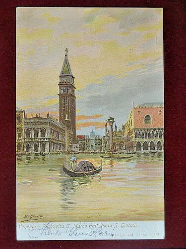 illustrata VENEZIA Piazzetta San Marco viaggiata “900 #7768