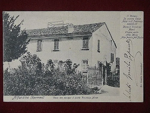 ALFONSINE casa natia poeta Vincenzo Monti “900 VIAGGIATA #5539