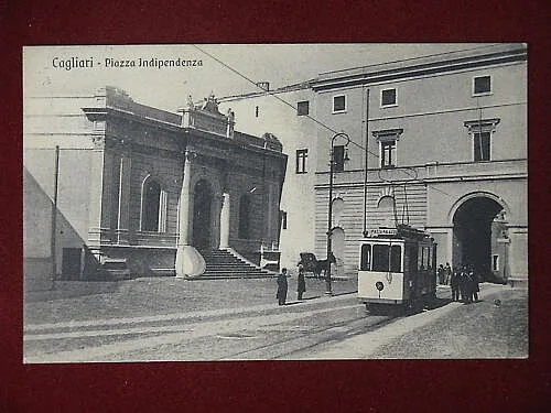 CAGLIARI PIAZZA INDIPENDENZA ANNI 20 VIAGGIATA #6464
