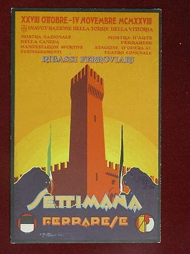 ILLUSTRATA CAPUZZO MARIO Settimana Ferrarese 1928 no viaggiata #3117