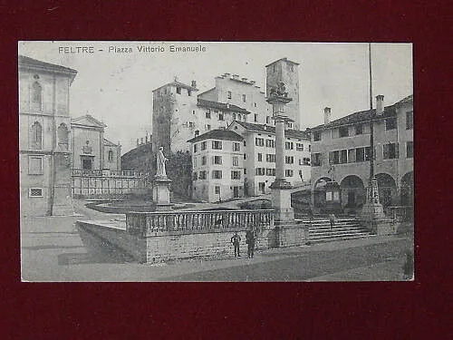 FELTRE – PIAZZA VITTORIO EMANUELE ANNI 10 VIAGGIATA #3650