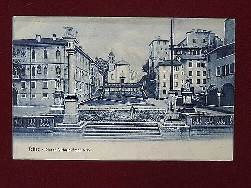 FELTRE – PIAZZA VITTORIO EMANUELE ANNI 10 VIAGGIATA #3651