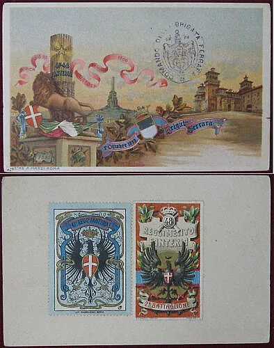 CARTOLINA ILLUSTRATA 47° E 48° REGGIMENTO FANTERIA #3769