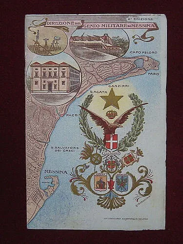 CARTOLINA ILLUSTRATA GENIO MILITARE DI MESSINA NO VIAGGIATA #3777