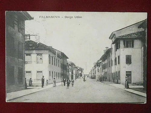PALMANOVA Borgo Udine viaggiata animata anni 20 #3323