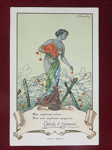 illustrata MARCHI con frase Gabriele D’Annunzio no viaggiata #3514
