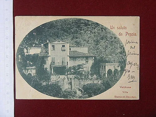 PESCIA Saluti viaggiata “900 f/p #2957