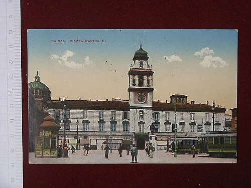 PARMA Piazza Garibaldi viaggiata, animata tram anni 10 #3910