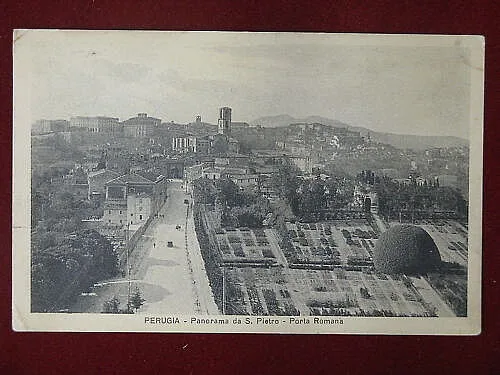 PERUGIA PANORAMA DA SAN PIETRO VIAGGIATA 1931 #4422