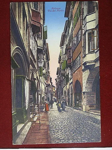 BOLZANO Via dei Portici  viaggiata anni 30 #4589