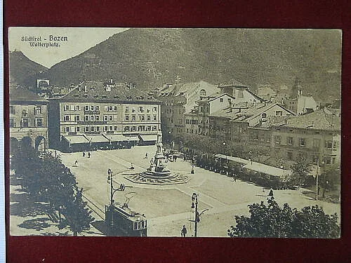 BOLZANO Walterplatz tram no viaggiata anni 10 #4576
