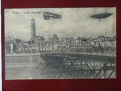 VERONA Ponte Umberto Concorso Aerei no viaggiata, anni10 #4641
