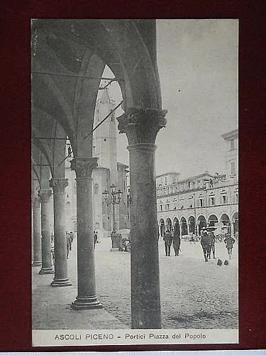 ASCOLI PICENO Portici Piazza Popolo no viaggiata anni 20 #4669