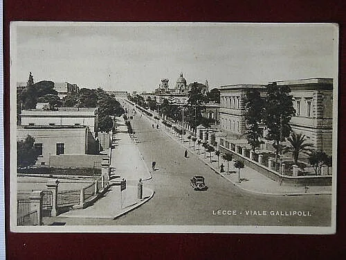 LECCE Viale Gallipoli auto viaggiata anni 40 #4667