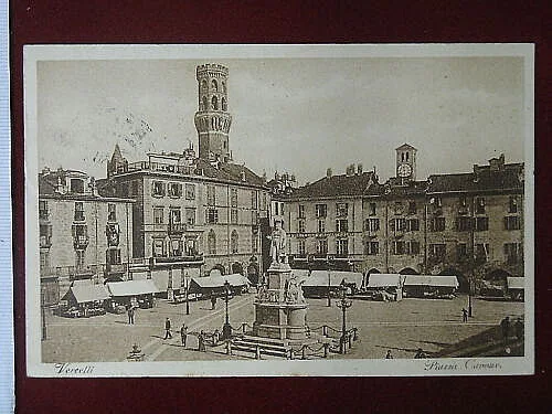 VERCELLI Piazza Cavour viaggiata anni 30 #4738
