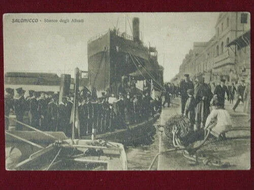 SALONICCO Sbarco degli Alleati no viaggiata anni 10 #3060