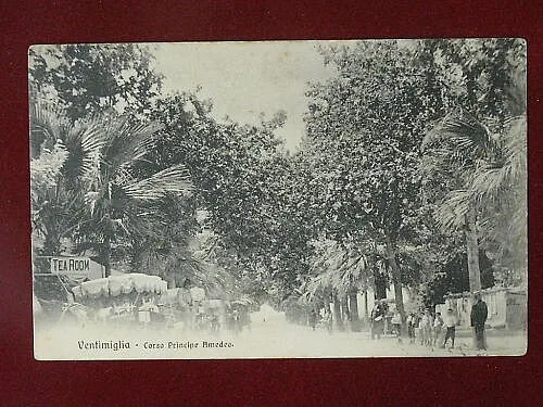 VENTIMIGLIA Corso  Principe Amedeo Tearoom, viaggiata 1908 f/p #785