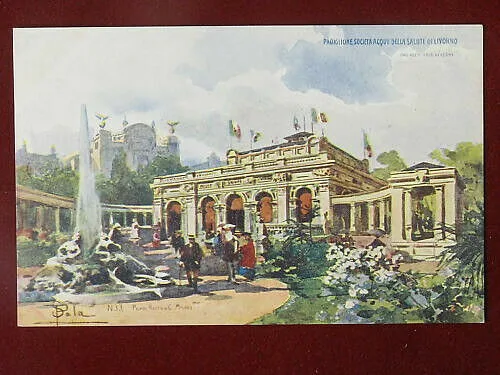 MILANO Esposizione 1906 illustratore P. SALA ACQUE LIVORNO no viaggiata #3084