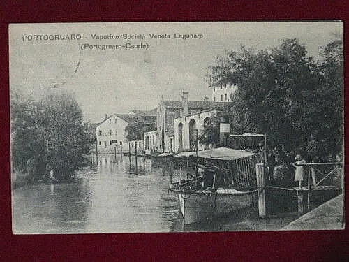 PORTOGRUARO Vaporino Societa’ Veneta Lagunare viaggiata 1916 #2895