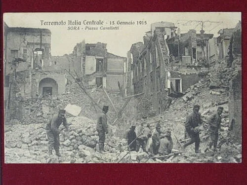 SORA TERREMOTO Piazza Cavallotti viaggiata anni 20 #2422