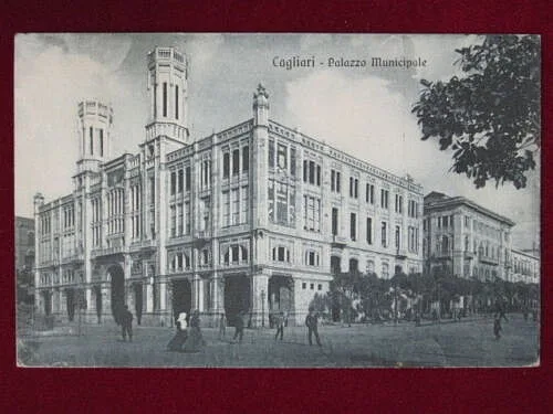CAGLIARI PALAZZO MUNICIPALE ANNI 20 VIAGGIATA #1923