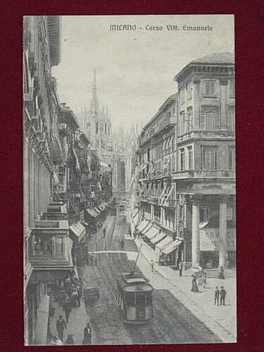 MILANO Corso Vittorio Emanuele animata viaggiata anni 10 f/p #1986