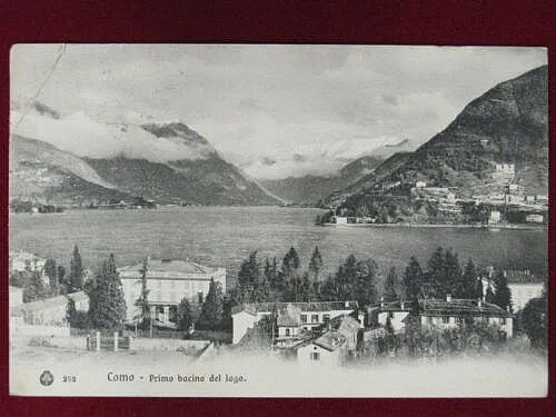 COMO primo bacino del Lago viaggiata anni 10 #1572