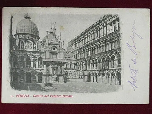 VENEZIA cortile col Palazzo Ducale viaggiata anni 10 #1539