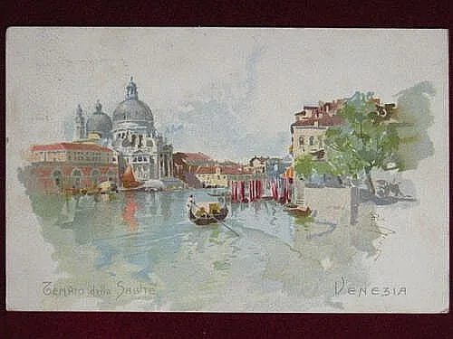 ILLUSTRATA VENEZIA Tempio di Salute viaggiata anni 10 #1768