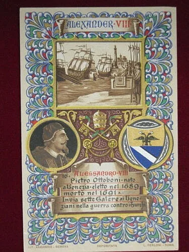 ILLUSTRATA PAPA ALESSANDRO VIII “900 NON VIAGGIATA #1885