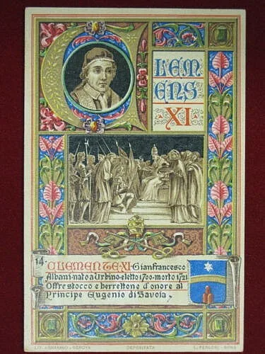 ILLUSTRATA PAPA CLEMENTE XI “900 NON VIAGGIATA #1883