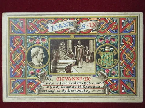ILLUSTRATA PAPA GIOVANNI IX 900 NON VIAGGIATA #1881