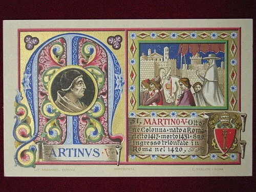 ILLUSTRATA PAPA MARTINO V NON VIAGGIATA “900 #1898
