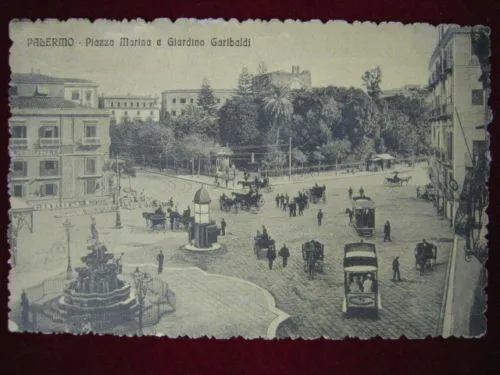 PALERMO  piazza Marina e Giardino Garibaldi viaggiata,animata,”900  f/p #335