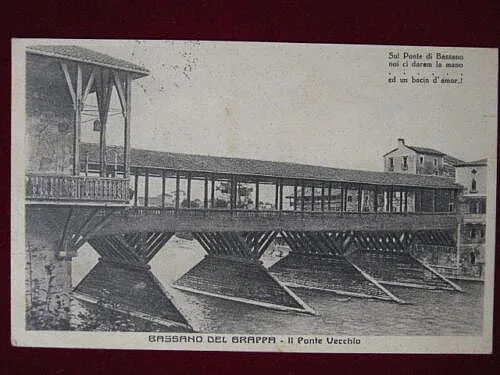 BASSANO DEL GRAPPA IL PONTE VECCHIO VIAGGIATA 1934 f/p # 630