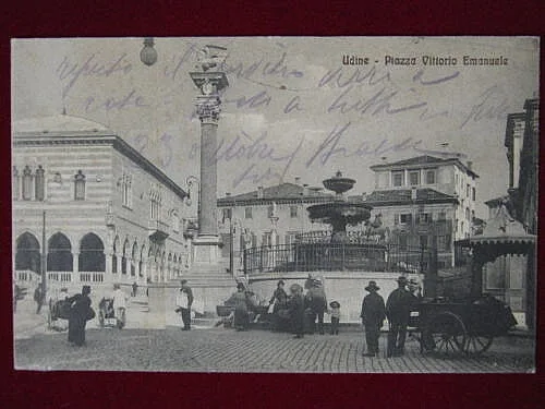 UDINE Piazza Vittorio Emanuele no viaggiata anni 10 animata f/p #650
