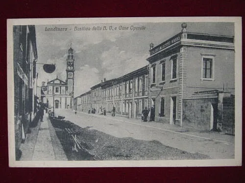 LENDINARA  Basilica della Beata Vergine e Case Operaie, viaggiata 1918 f/p # 692