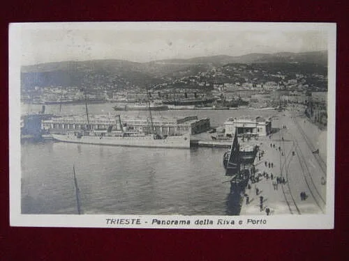 TRIESTE Panorama dalla Riva e Porto viaggiata 1932  f/p #659