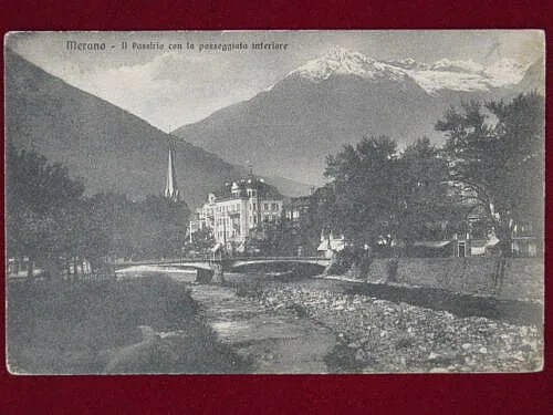 MERANO il Passirio con la passeggiata inferiore – viaggiata 1930 #1130