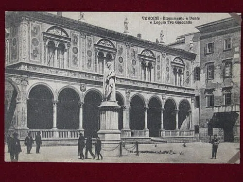 VERONA Monumento a Dante Loggia Fra Giocondo no viaggiata anni 30 f/p #1104