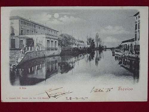 TREVISO il Sile viaggiata animata 1900 L. Zoppelli Ed./Fot. F.lli Garatti #1156