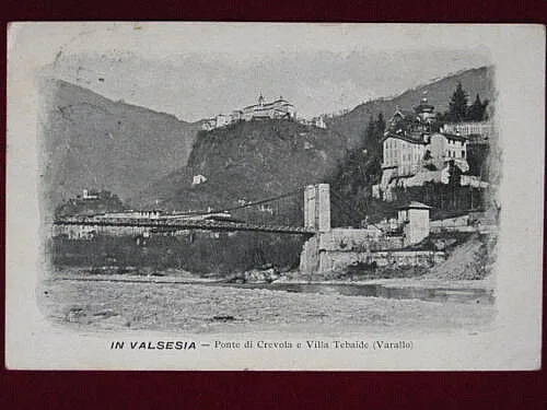 VARALLO Valsesia – Ponte di Crevola e Villa Tebaide fp viaggiata 1909 #1406