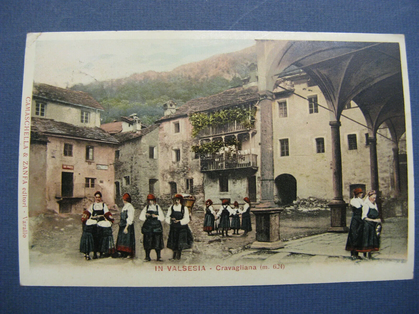 CRAVAGLIANA Valsesia – Costume Tipico, animata, viaggiata, fp,1908 #1400