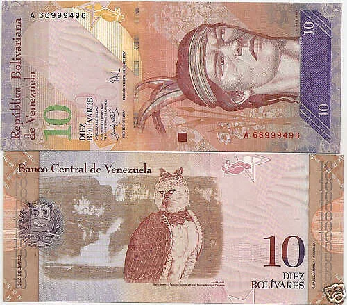 VENEZUELA 10 Bolivares 2007 FDS Pick#90a #B125
