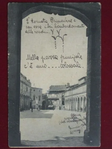 FERMO PIAZZA VITTORIO EMANUELE II ANNI 20 VIAGGIATA #2772