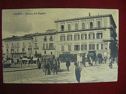 AQUILA Piazza del Duomo viaggiata animata anni 20 #10893
