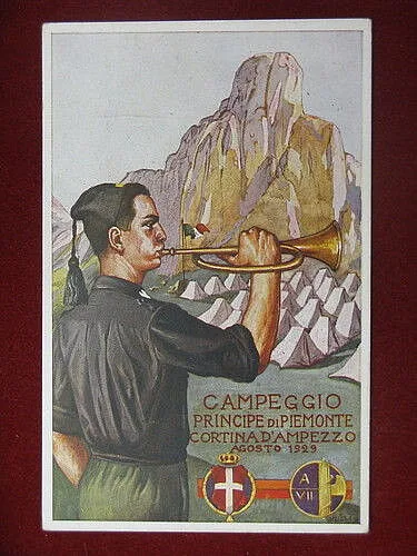 CORTINA D’AMPEZZO 1929 Campeggio ILLUSTRATA GRILLI G. no viaggiata #10708