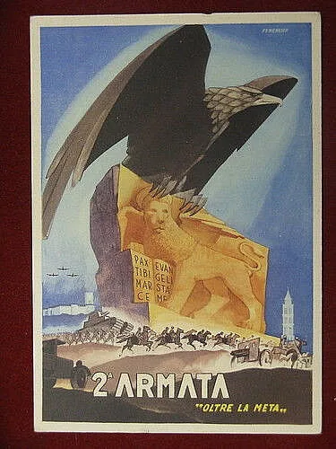 illustrata FERENCICH 2° Armata “oltre la meta”  anni 40 no viaggiata FG #11119